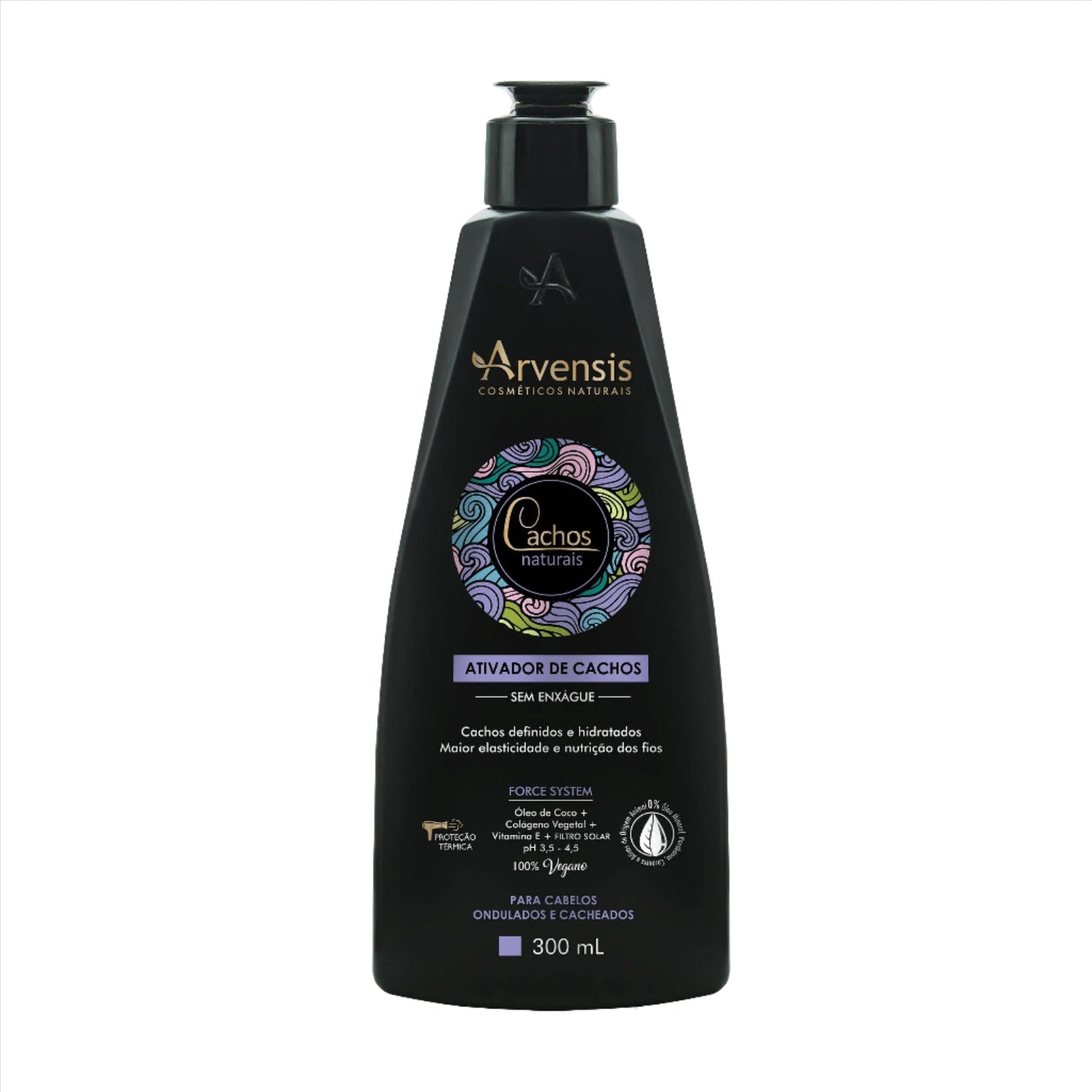 Creme Ativador Cachos Naturais Cabelos Ondulados e Encaracolados Arvensis - 300ml