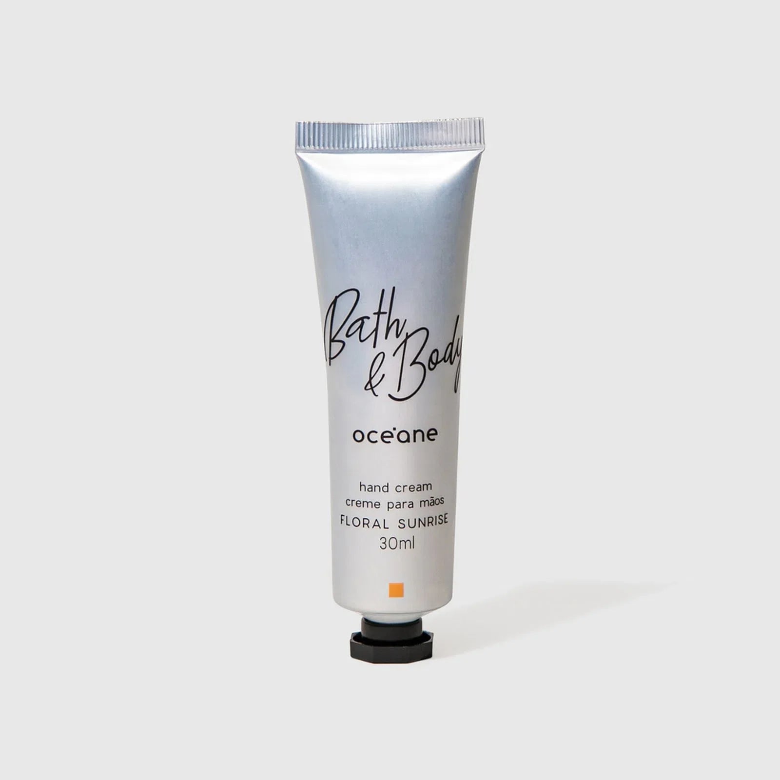 Creme Para Mãos Hand Cream Sunrise embalagem fechada verso Creme Para Mãos com Óleo de Macadâmia - Hand Cream Floral Sunrise 30ml