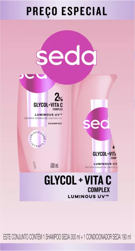 Kit Seda Glycol + Vita C Shampoo 300ml E Condicionador 190ml