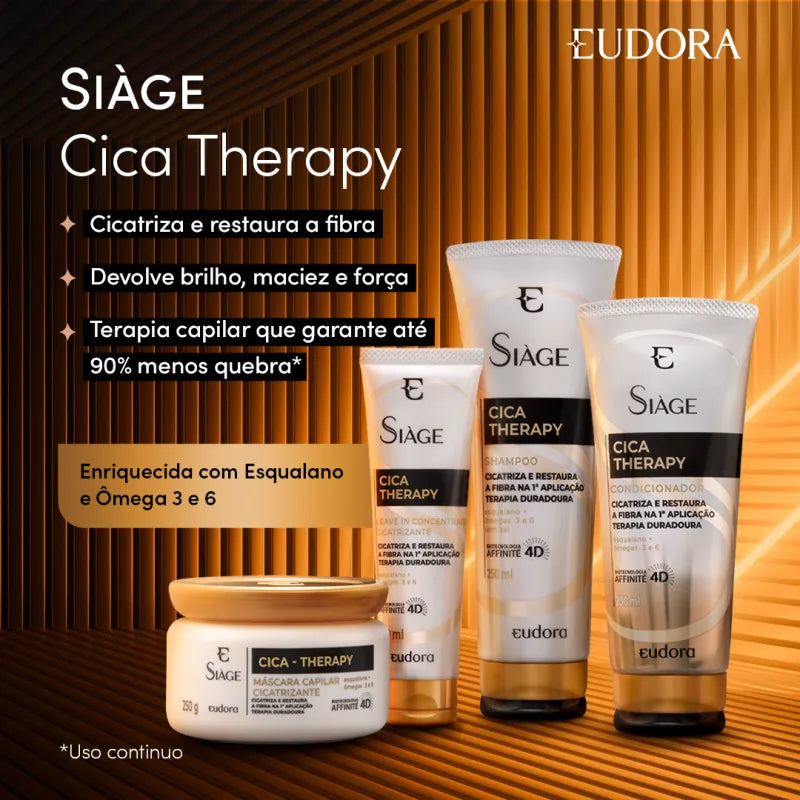 Combo Siàge Cica-Therapy: Shampoo 250ml + Condicionador 200ml + Máscara Capilar 250g