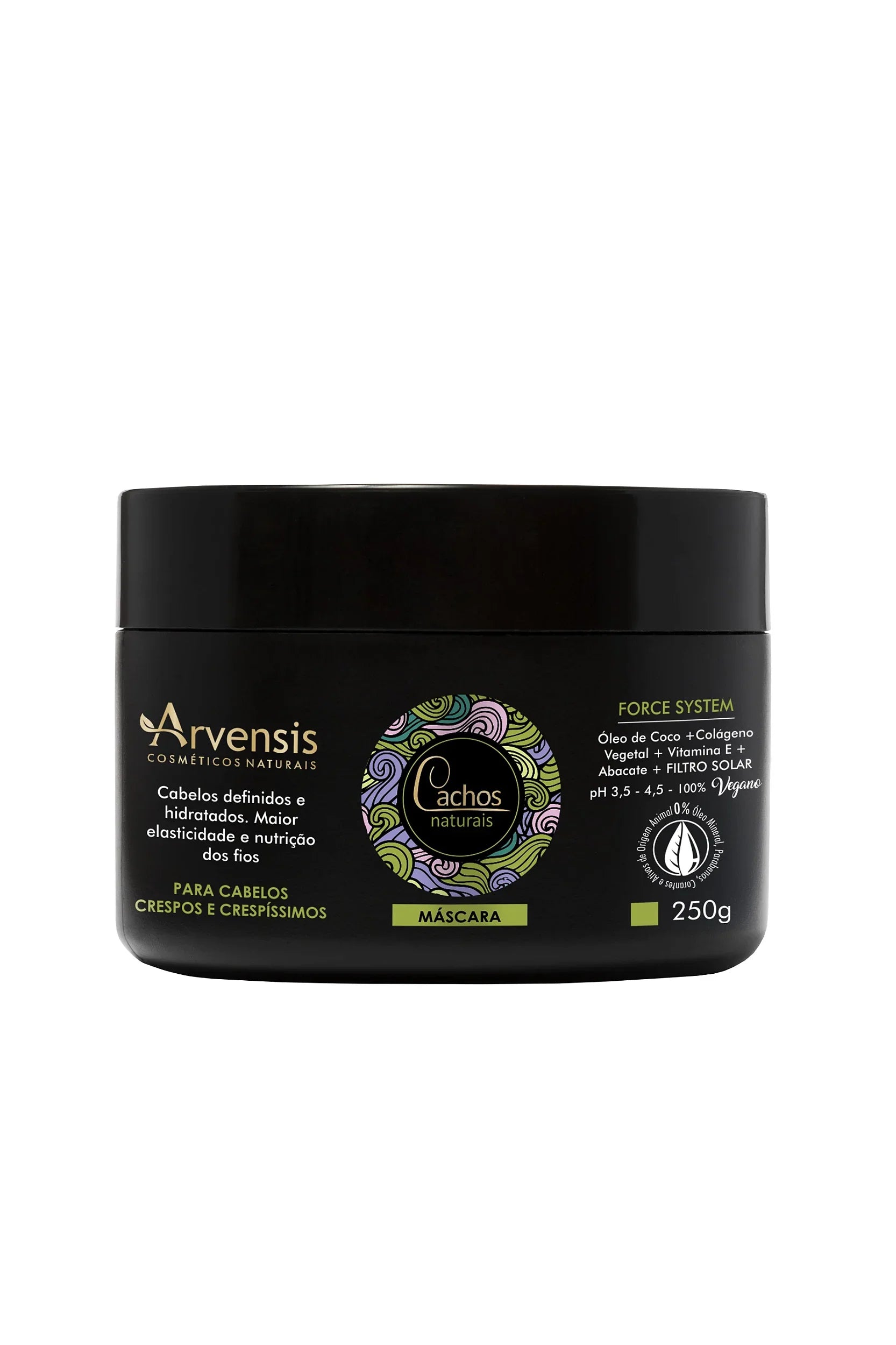 Máscara Capilar Cachos Naturais Cabelos crespos e crespíssimos Arvensis - 250g