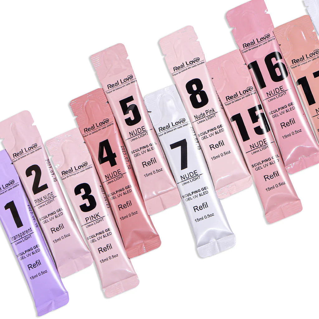 Refil de Gel para Alongamento de Unhas - Linha Light - 15ml - Real Love