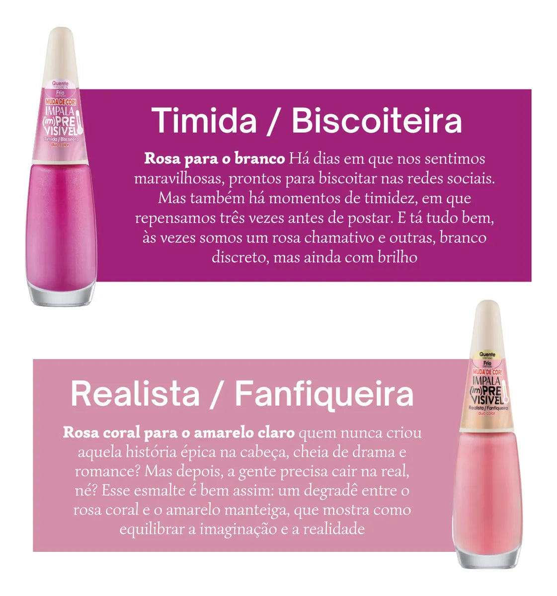 Kit 8 Esmaltes Impala Nova Coleção Imprevisível Duo Color