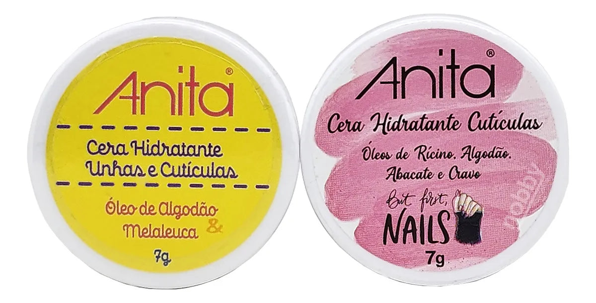 Kit 2 Cera Hidratante De Cutículas Tratamento Unhas Anita