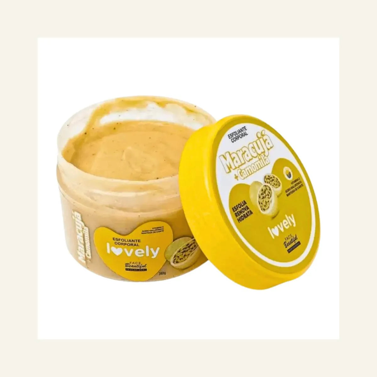Esfoliante corporal maracujá + camomila linha lovely Face Beautiful 280g