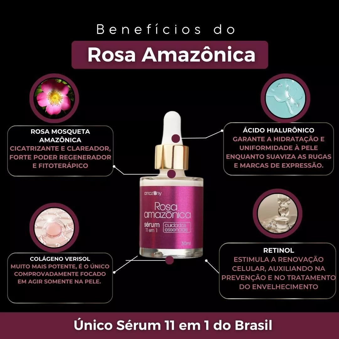 Sérum Rosa Amazônica Rosa Mosqueta 100% Original - 30ml
