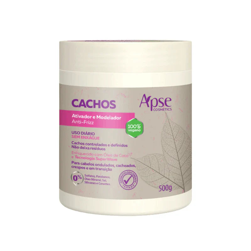 Ativador e Modelador Anti-Frizz Cachos 500g - No Poo / Low Poo - Ação Condicionante