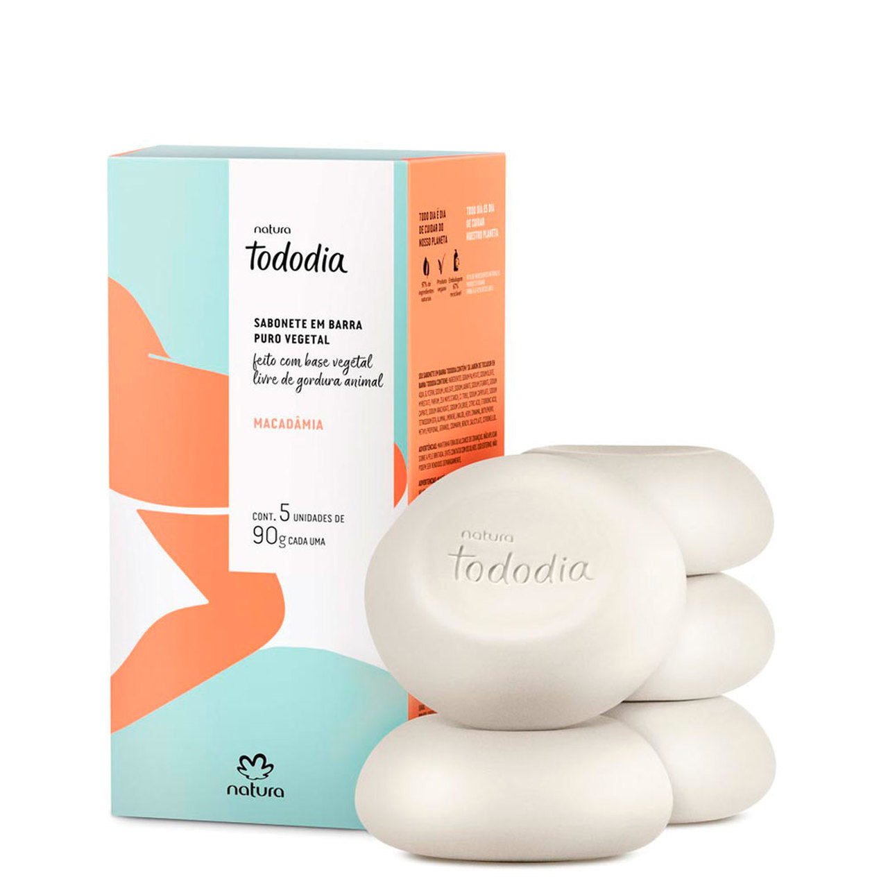 Bar Soap Macadâmia 5 x 90g Tododia - Natura