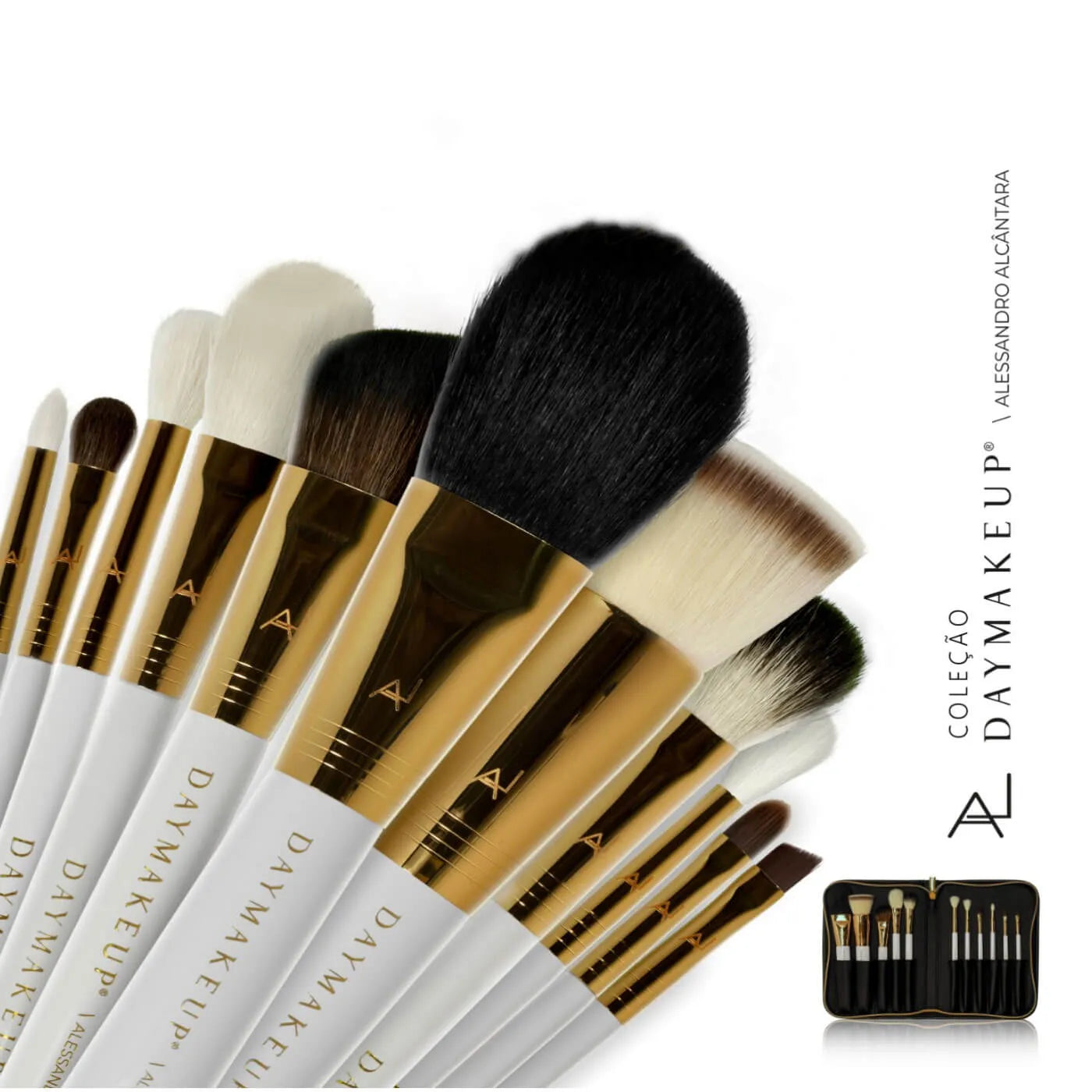 KIT EXCLUSIVO PINCÉIS DAYMAKEUP ALESSANDRO ALCANTARA - COM 11 PEÇAS