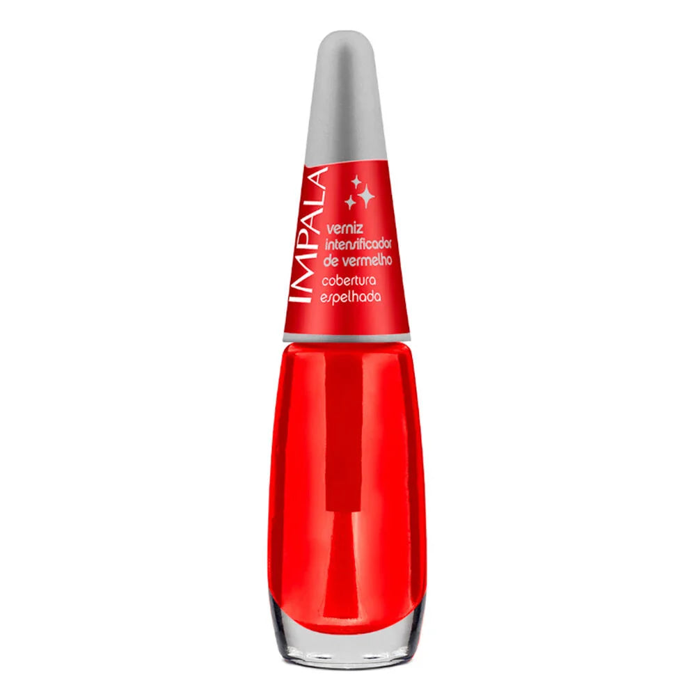 Esmalte Impala Verniz Intensificador de Vermelho Cobertura Espelhada com 7,5ml