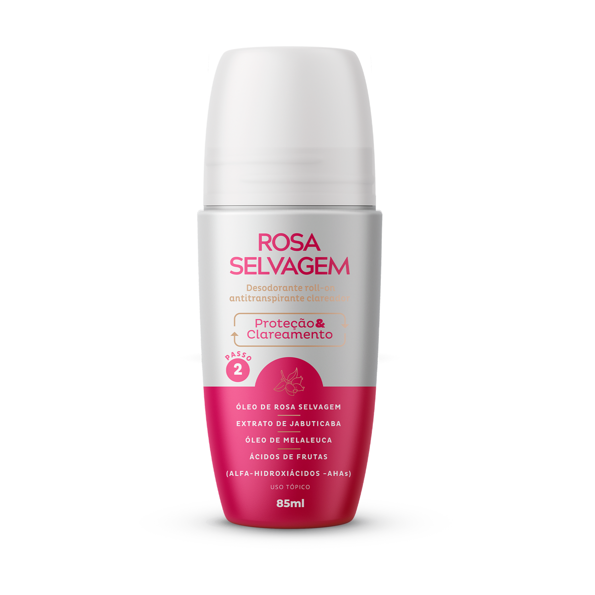 Whitening Roll-on Deodorant Rosa Selvagem - 85ml