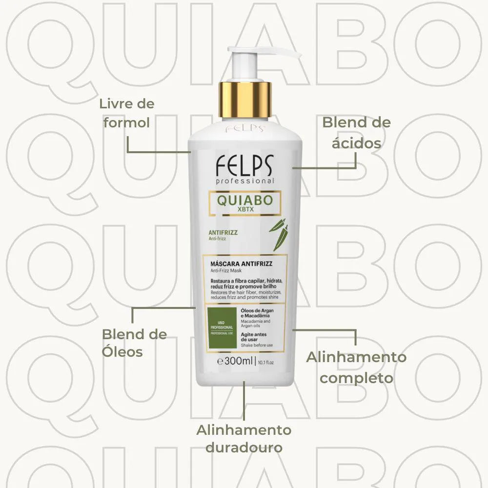 Escova Progressiva Felps Xbtx De Quiabo Okra - 300ml