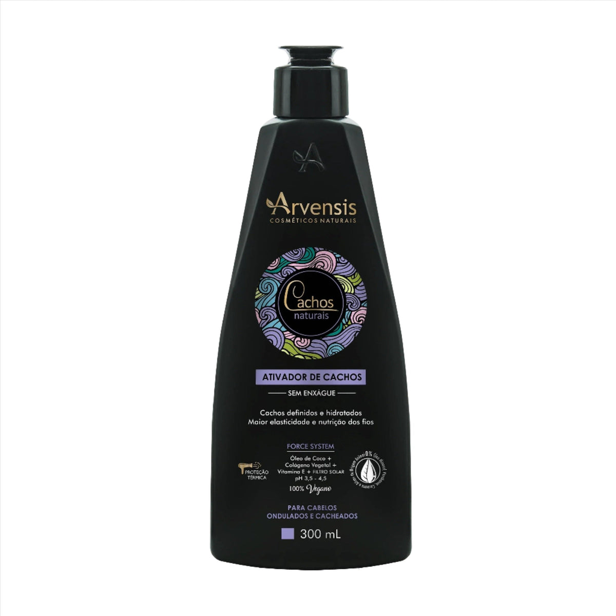 Creme Ativador Cachos Naturais Cabelos Ondulados e Encaracolados Arvensis - 300ml
