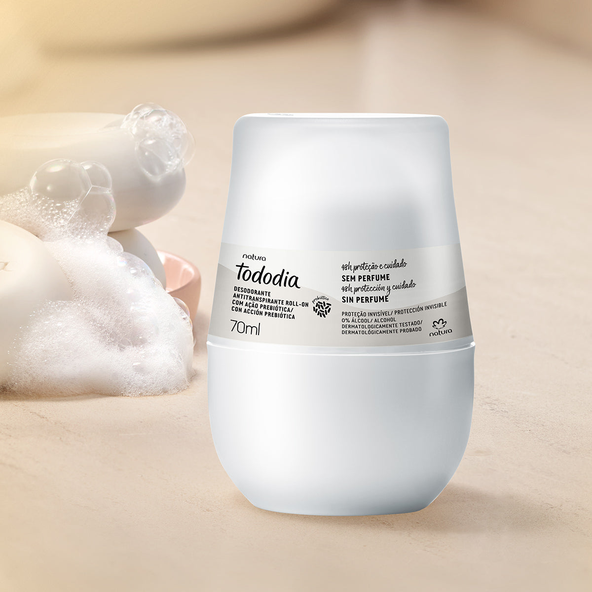 Desodorante Antitranspirante Roll-on Tododia Sem Perfume - 70g
