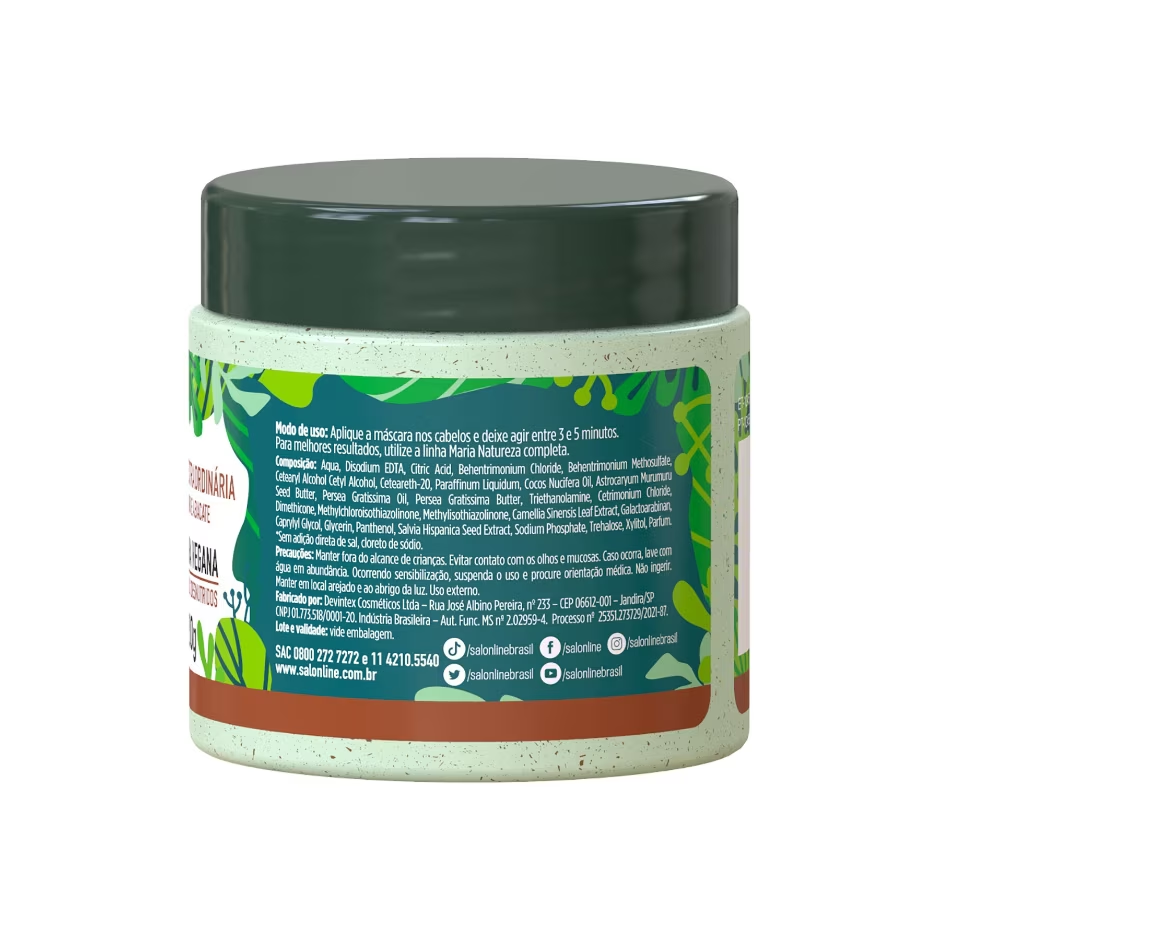 Maria Natureza Extraordinary Nutrition Mask Salon Line 200g - MURUMURU AND ABACATE