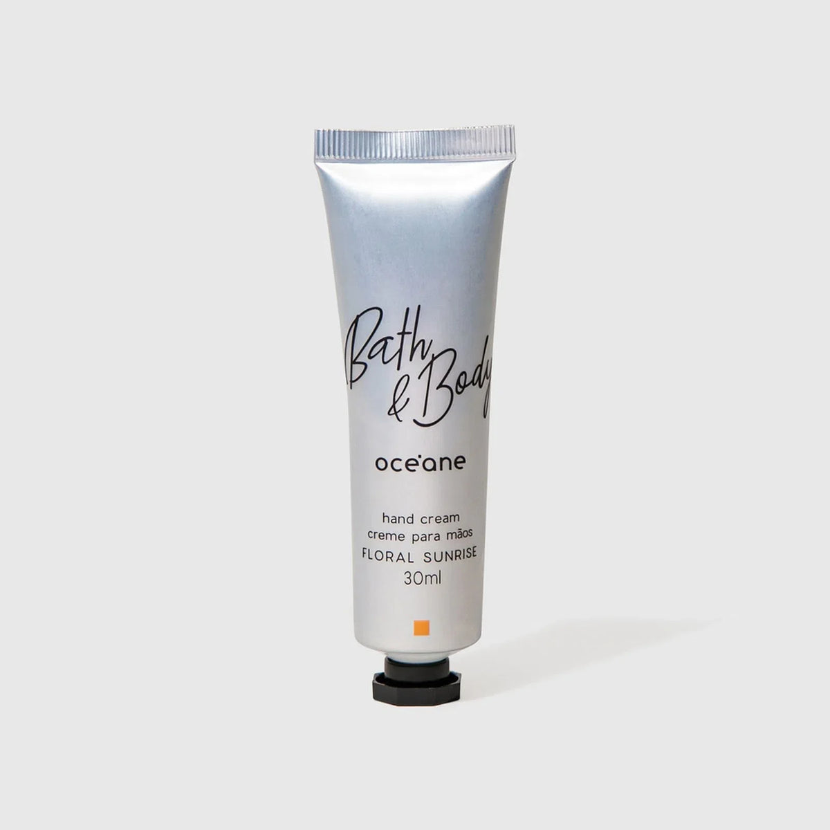 Creme Para Mãos Hand Cream Sunrise embalagem fechada verso  Creme Para Mãos com Óleo de Macadâmia - Hand Cream Floral Sunrise 30ml