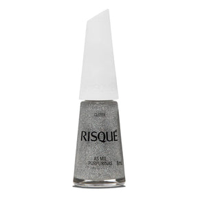 Esmalte Risque Glittler Prata As Mil Purpurinas - 8ml