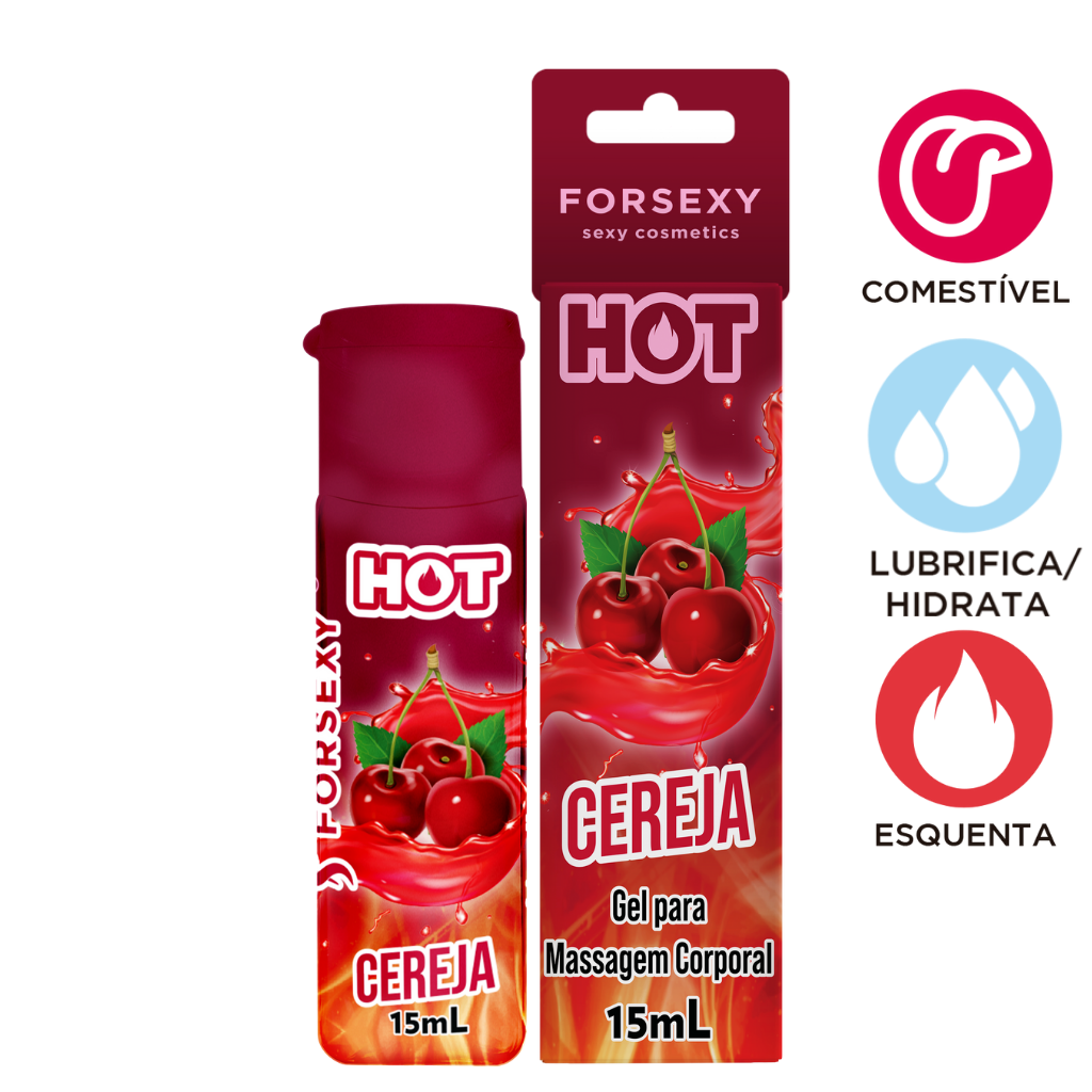 Gel Hot Beijável For Sexy Cereja - 15ml