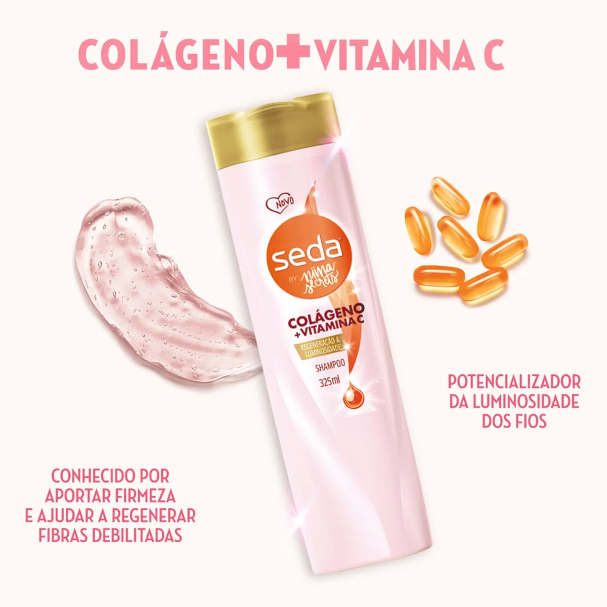 Shampoo Seda By Niina Secrets Colágeno E Vitamina C - 325ml