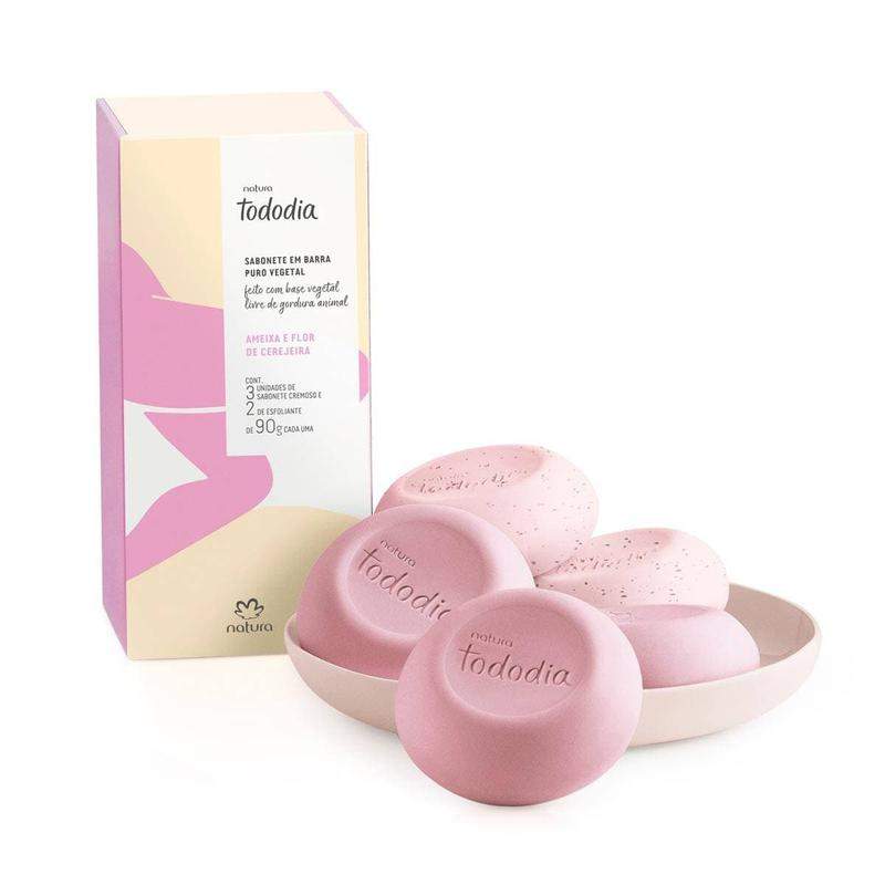 Sabonetes Tododia Ameixa e Flor de Cerejeira Natura Cx com 5 Sortido