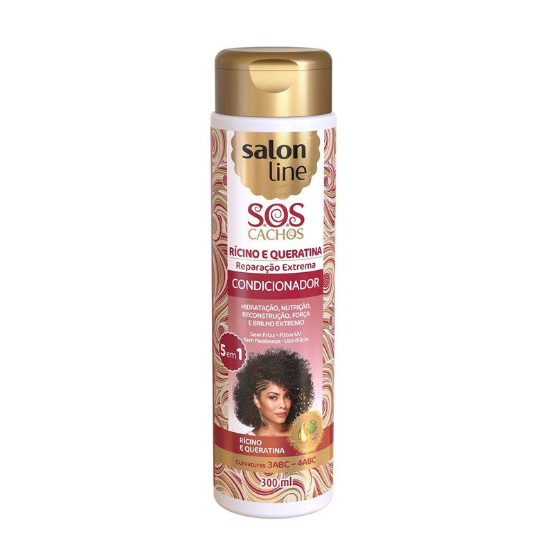 SOS CONDICIONADOR RICINO E QUERATINA 300ML SALON LINE