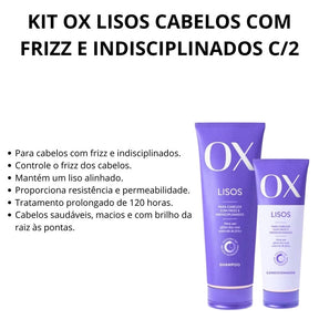 OX Long Lasting Smooth Shampoo 375ml + Conditioner 170ml Kit