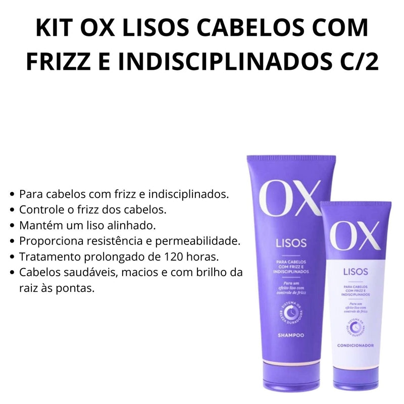 OX Long Lasting Smooth Shampoo 375ml + Conditioner 170ml Kit
