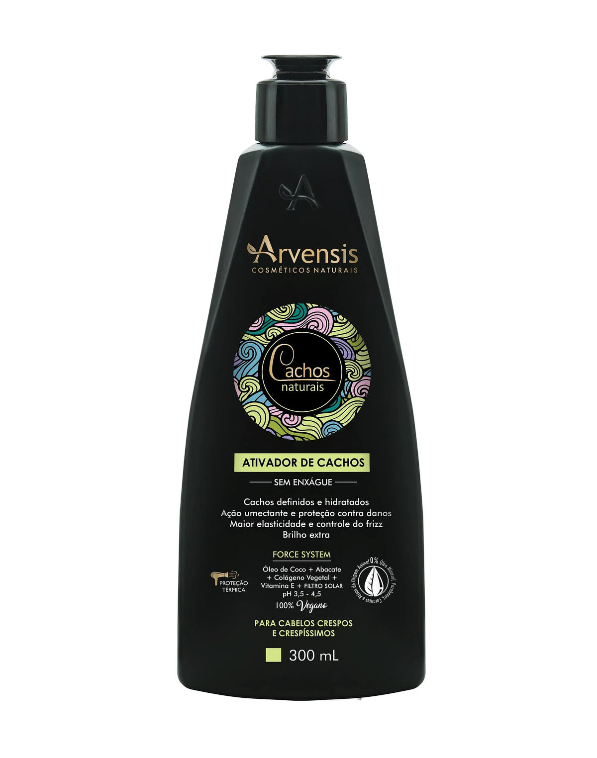 Creme Ativador de Cachos Cachos naturais Cabelos crespos e crespíssimos Arvensis - 300ml