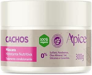 Ápice Máscara Cachos Hidratante Nutritiva | Hidratação e Nutrição Profunda para Cabelos Cacheados, Ondulados, Crespos e em Transição | 300g