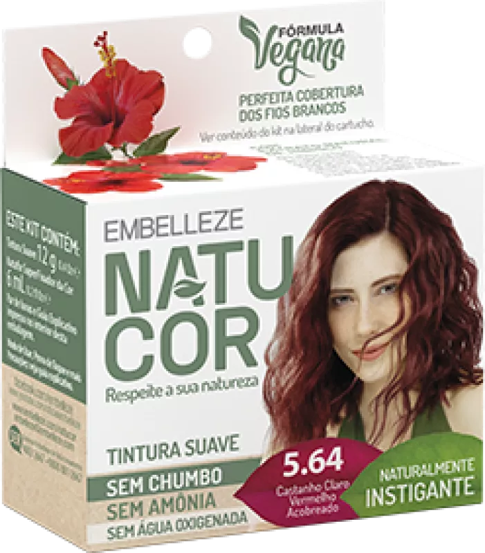 COLORAÇÃO NATUCOR 12G 05.64 CASTANHO CLARO VERMELHO ACOBREADO