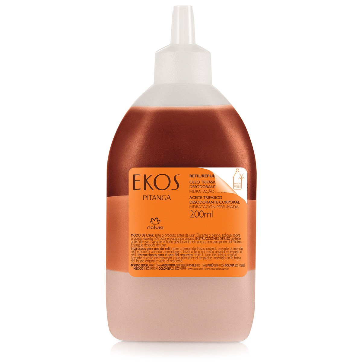 Ekos Pitanga Eco Refill Triple Phase Shower Oil 200ml - Natura