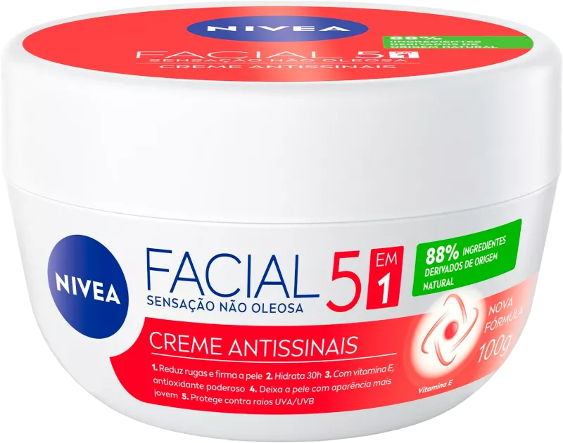 CREME FACIAL NIVEA 100G 5EM1 ANTISSINAIS