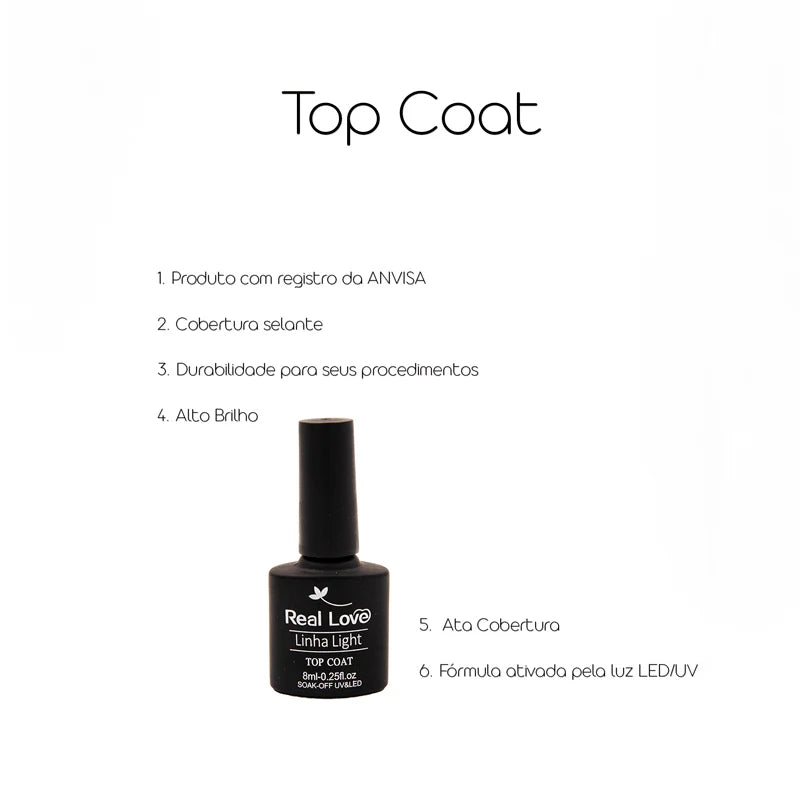 Top Coat Para Unhas Linha Light - 8ml