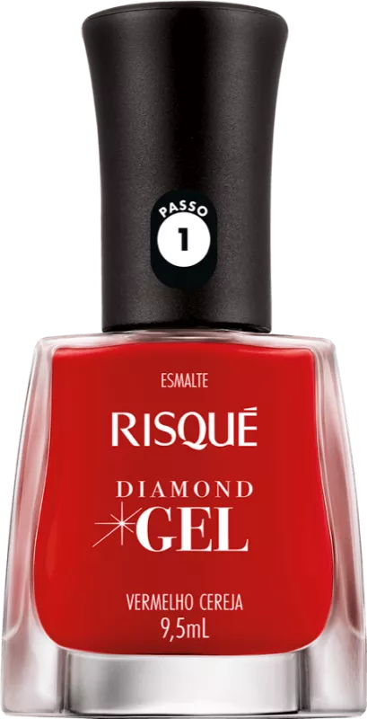 ESMALTE RISQUE COMERCIAL 9,5ML DIAMOND GEL VERMELHO CEREJA CREMOSO