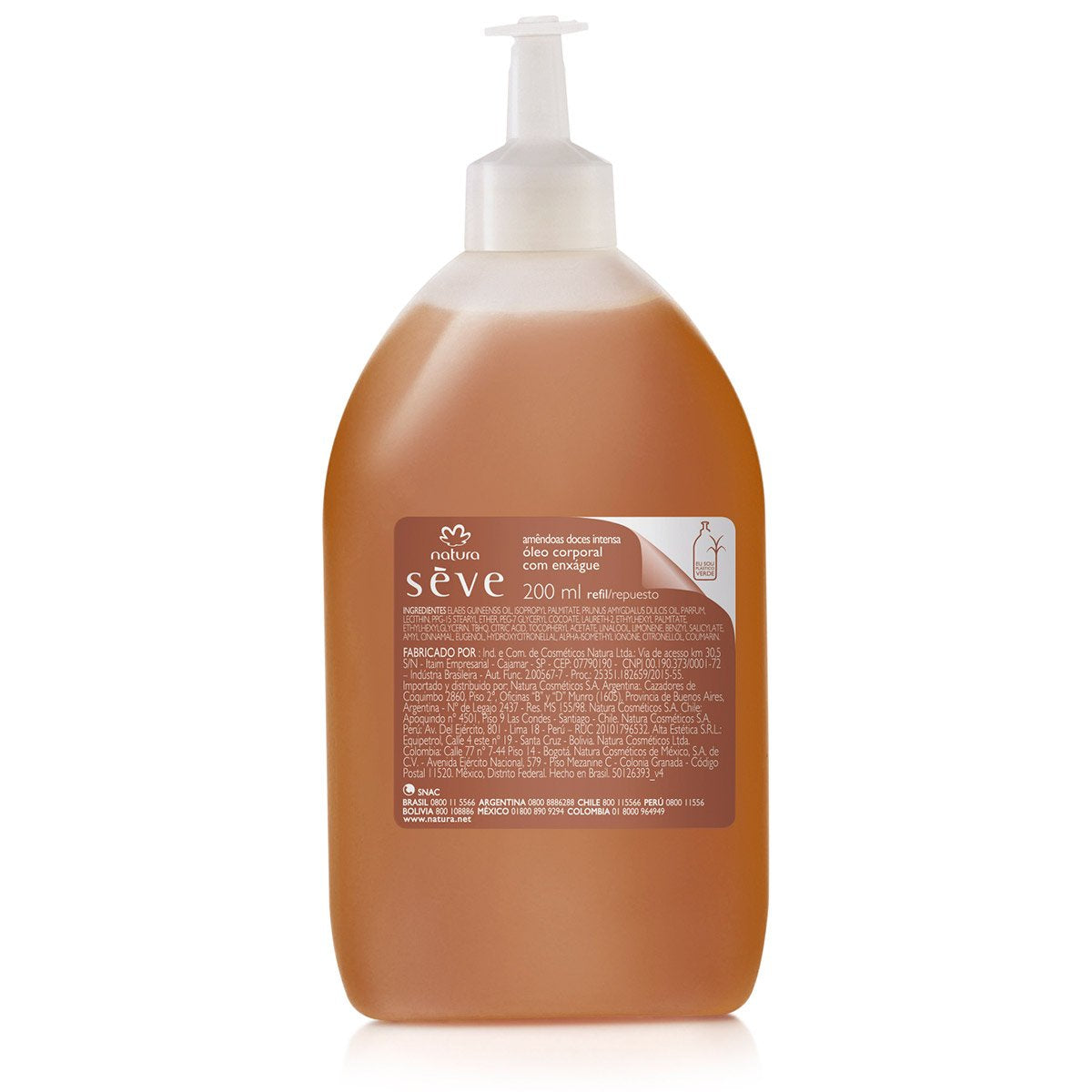 Refil Óleo Desodorante Corporal Sève Amêndoas Doces Intensa - 200ml