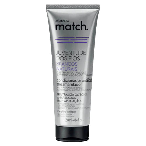 Anti-Aging Anti-Yellowing Brancos Naturais Match Juventude Dos Fios Conditioner 250ml