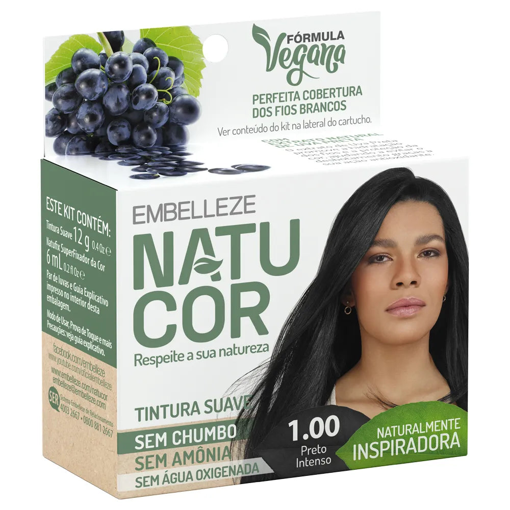 Tintura Em Pó Natucor 1.00 - Preto Intenso