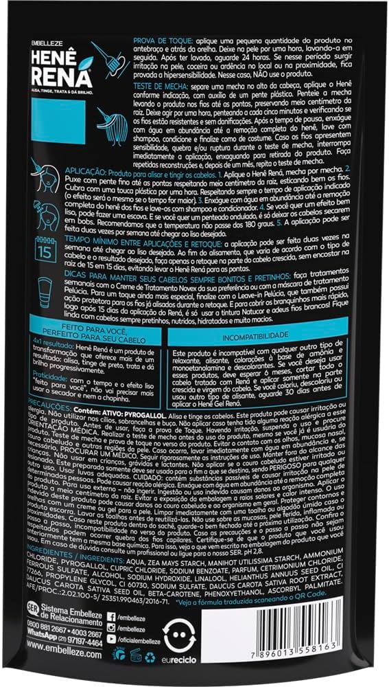 Henê Rena 180g Gel Preto Azulado