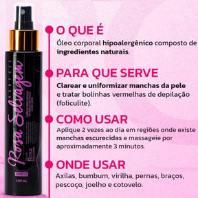 Rosa Selvagem Óleo Clareador Corporal - 100ml