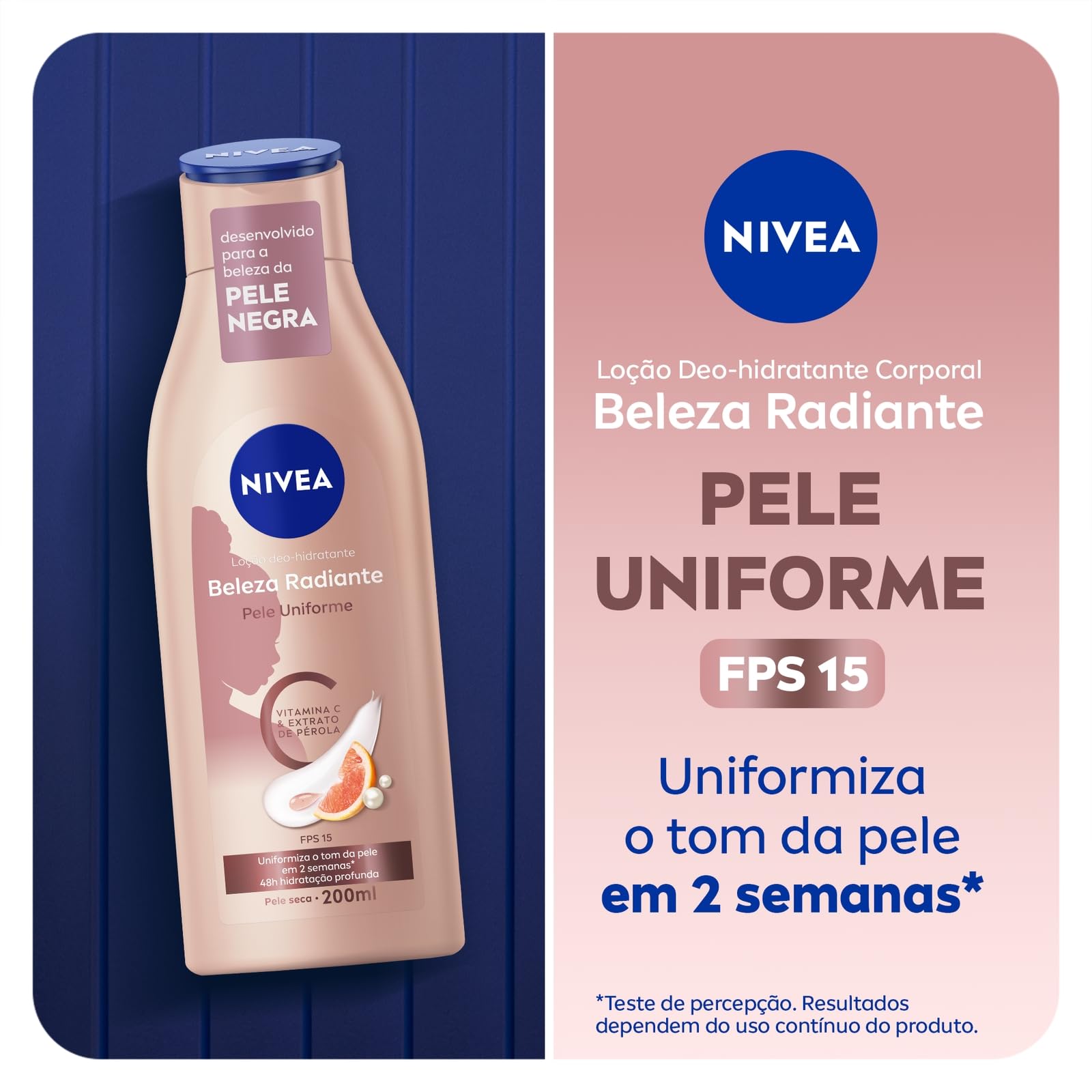 Creme Hidratante Corporal Nivea Beleza Radiante Pele Uniforme - 200ml