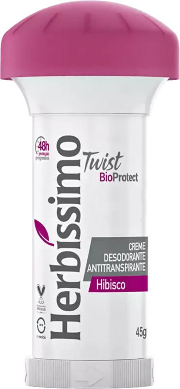 DESODORANTE HERBÍSSIMO CREME TWIST 045G BIO PROTECT HIBISCO