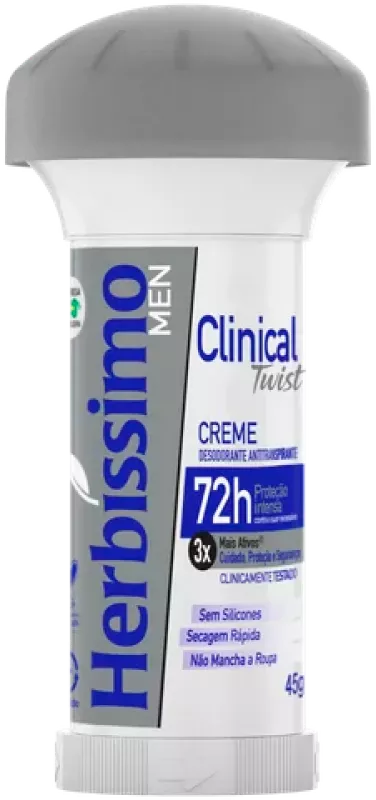 DESODORANTE HERBÍSSIMO CREME TWIST 045G CLINICAL MEN