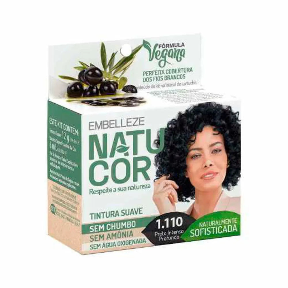 Tintura Em Pó Natucor 1.110 - Preto Intenso Profundo