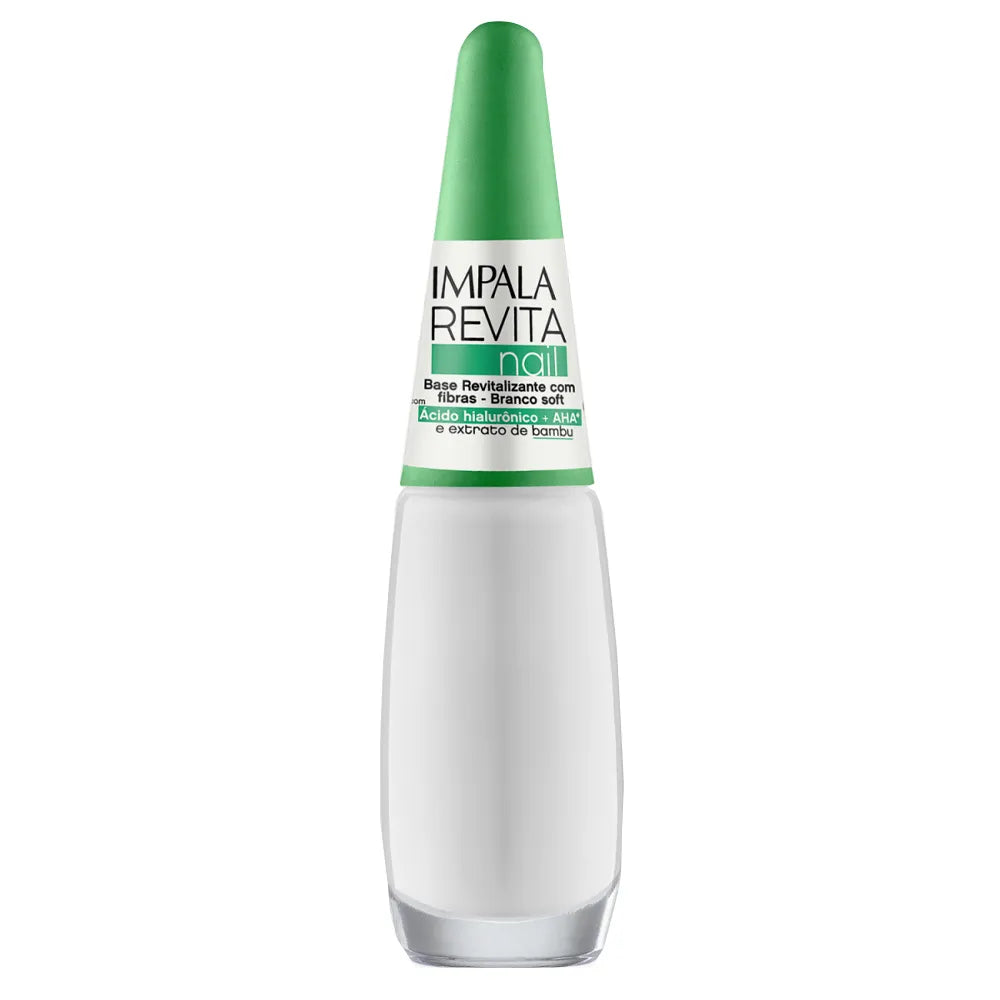 Esmalte Impala RevitaNail Base Revitalizante Com Fibras Branco Soft