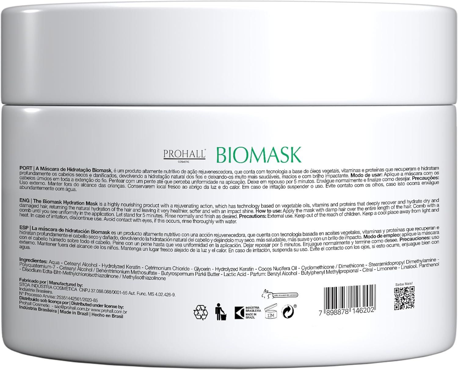 Máscara Ultra Hidratante Biomask Explosão de Brilho - 300g