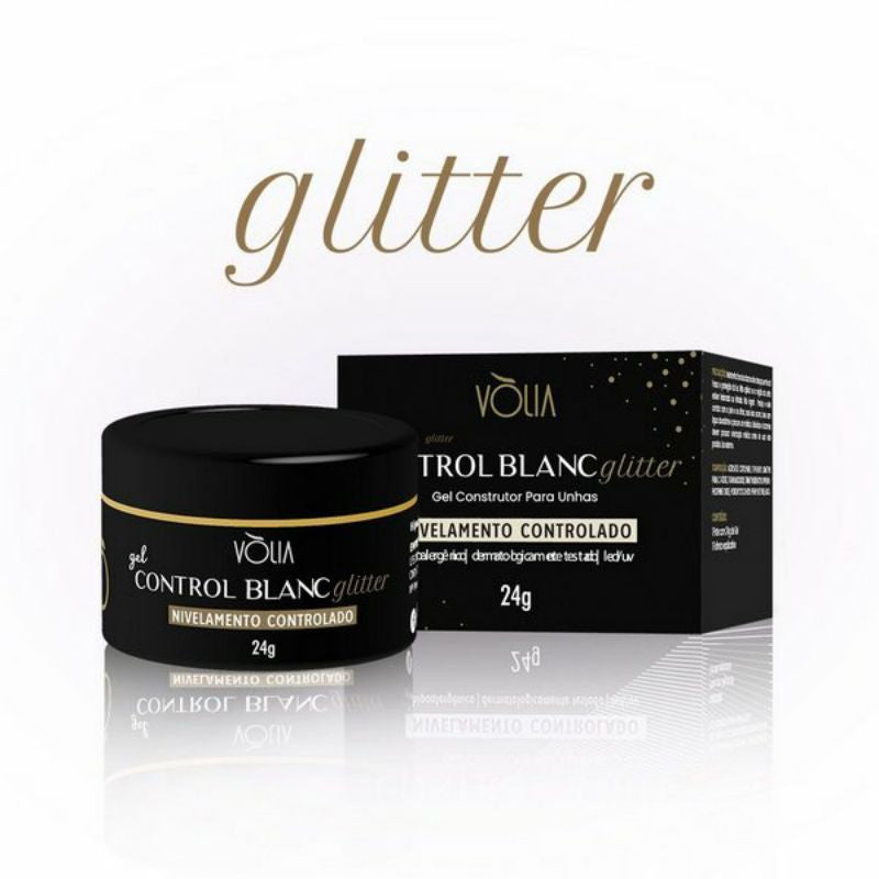 Gel Control Blanc Glitter 24g