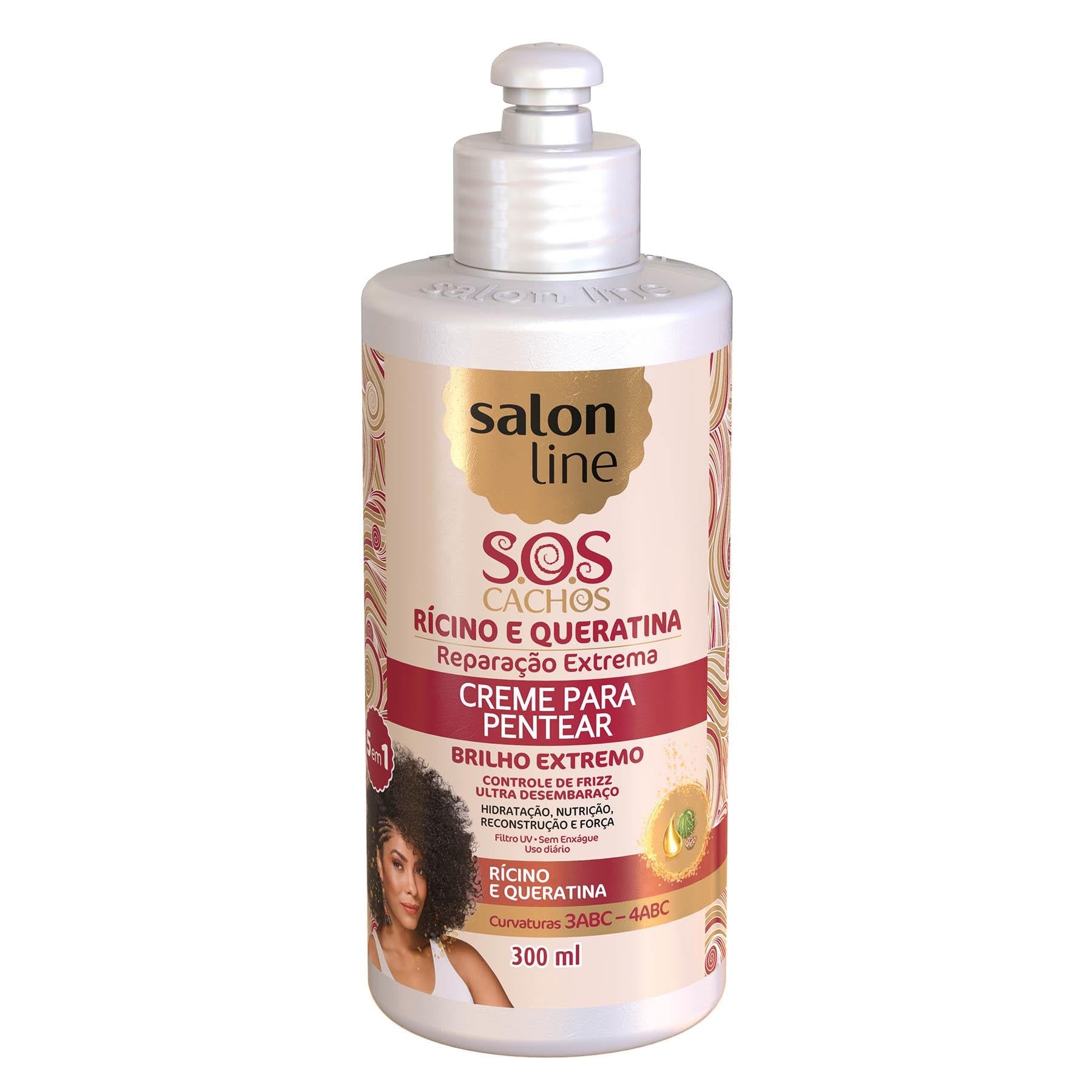 Salon Line SOS Cachos Rícino e Queratina Leave in 300ml