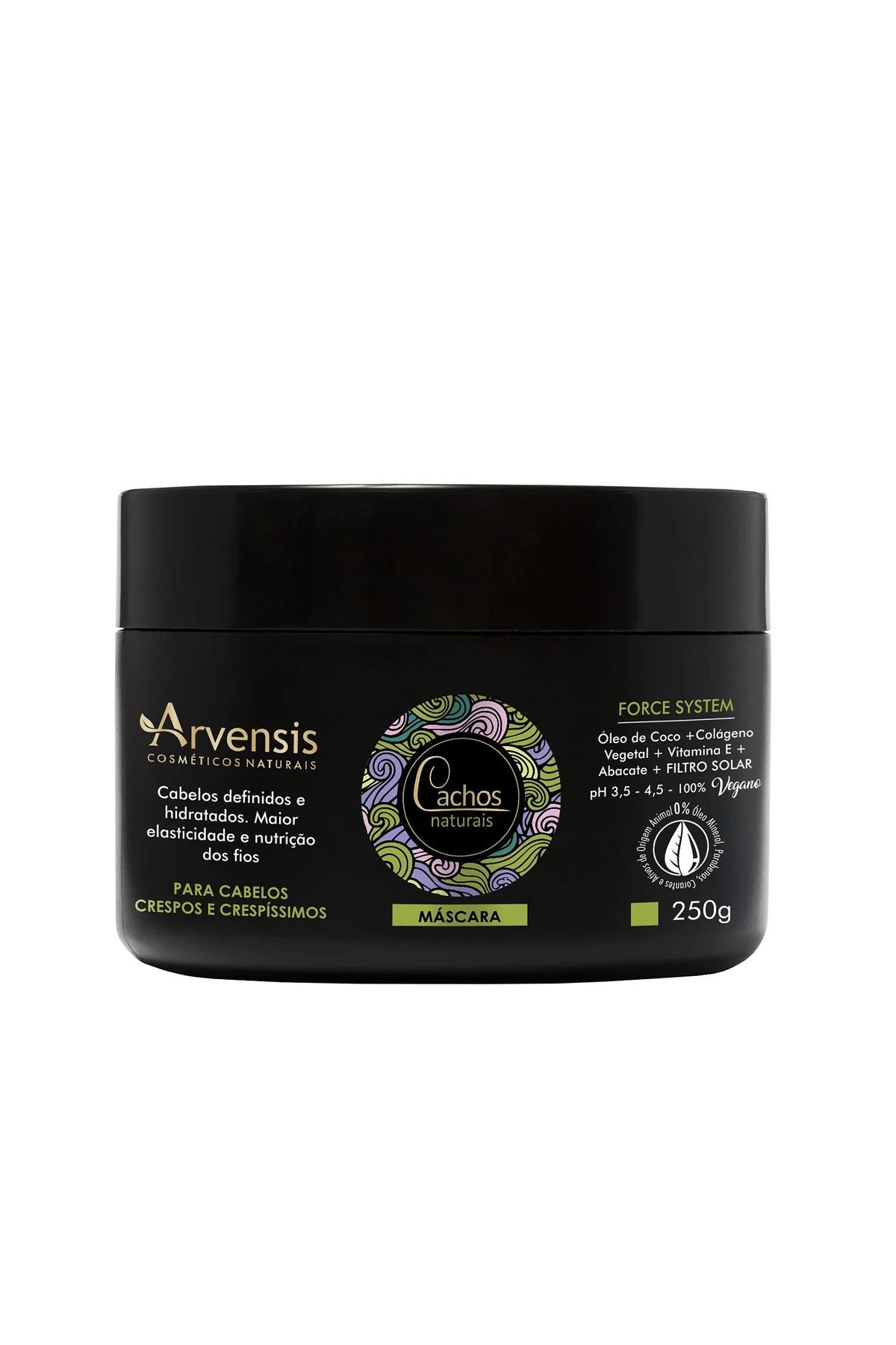 Máscara Capilar Cachos Naturais Cabelos crespos e crespíssimos Arvensis - 250g