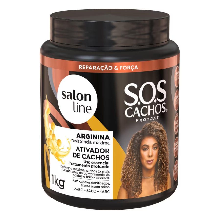 Ativador de Cachos SOS Cachos Arginina Reconstrução Salon Line - 1kg