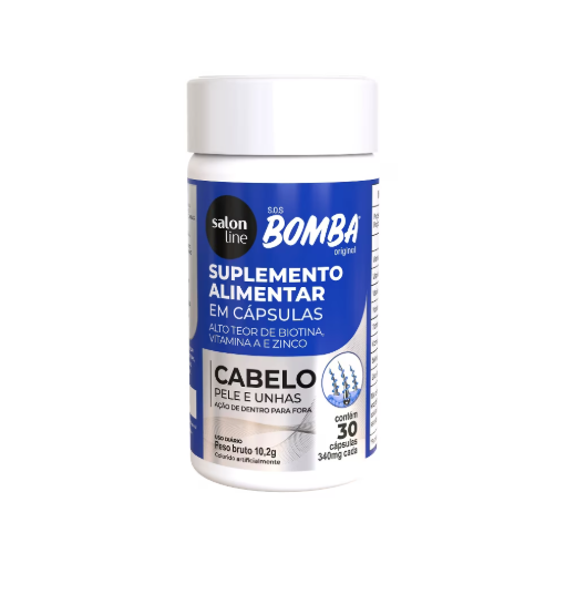 Suplemento Alimentar Cabelo, Pele e Unha SOS Bomba Crescimento
